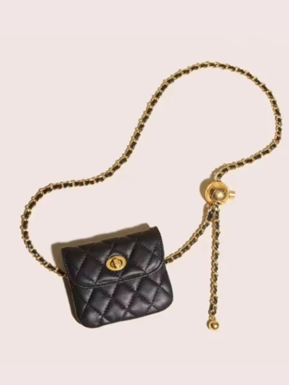 Anthro Mini Quilted Crossbody Coin Purse Chain Bag
